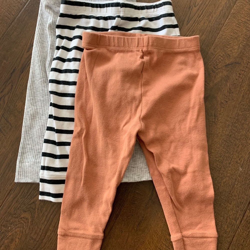 Striped and Solid Kids Leggings Set